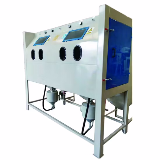 2 Station Sand Blasting Cabinet Surface Treatment Customerized High Quality